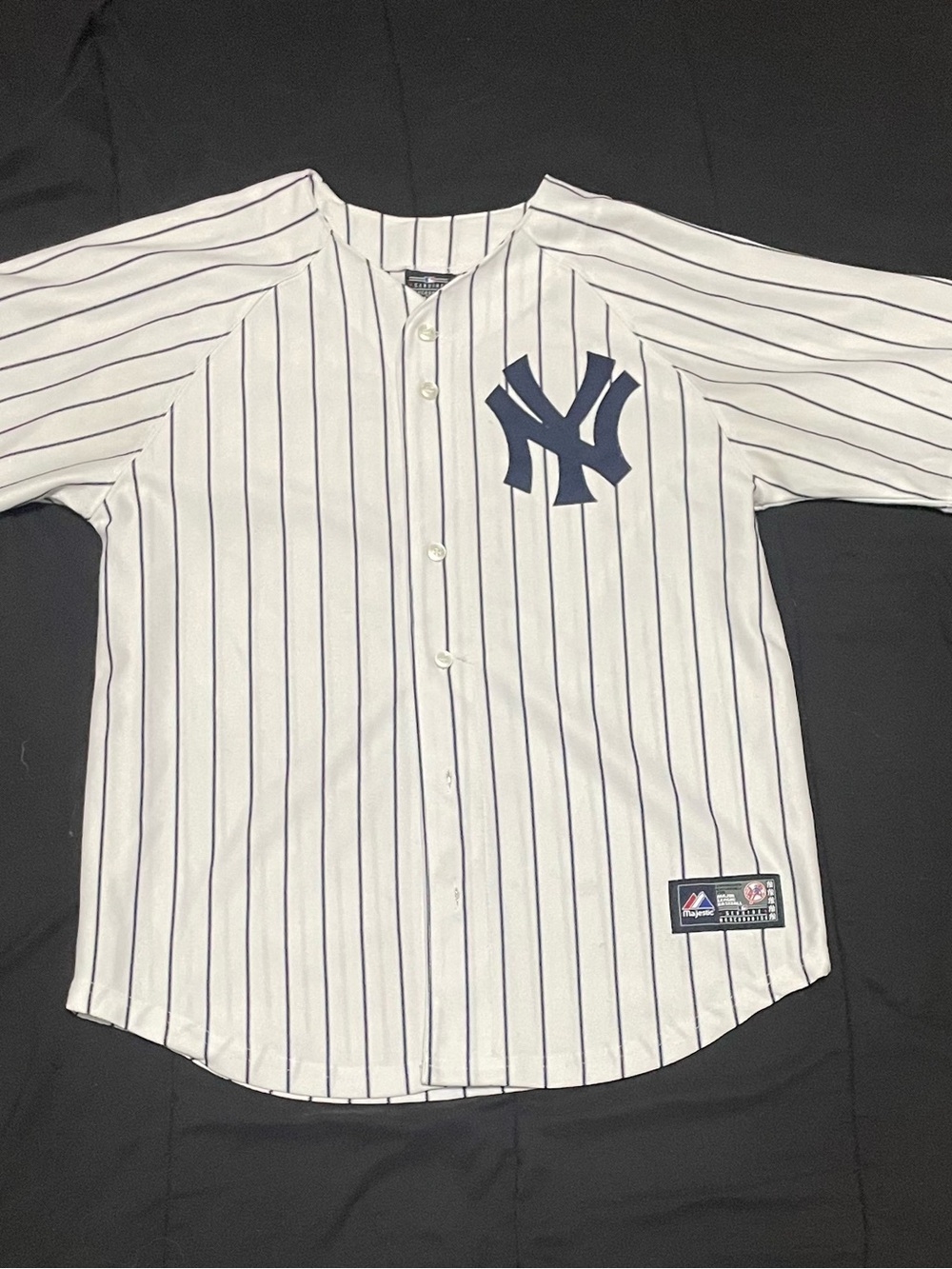 Alex Rodriguez Jersey Youth Large White Majestic New York Yankees Pinstripes #13